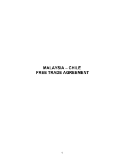MALAYSIA – CHILE FREE TRADE AGREEMENT  1