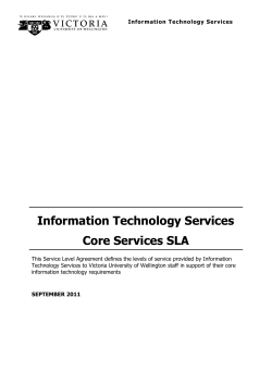 Information Technology Services Core Services SLA