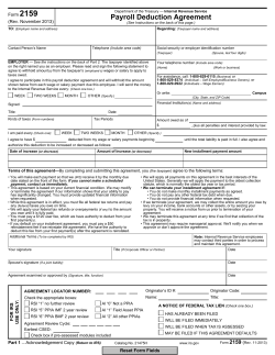2159 Payroll Deduction Agreement Form