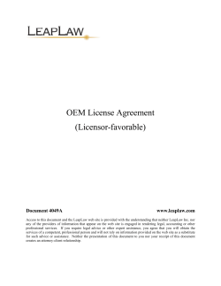 OEM License Agreement (Licensor-favorable) Document 4049A