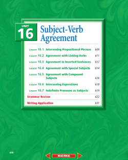 16 Subject-Verb Agreement 16.1