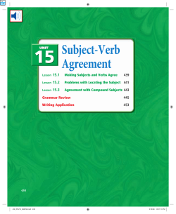 15 Subject-Verb Agreement 15.1
