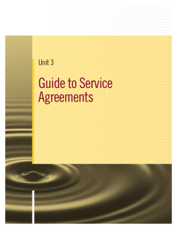 Guide to Service Agreements  Unit 3