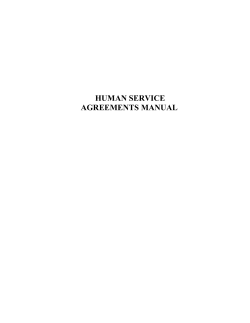 HUMAN SERVICE AGREEMENTS MANUAL