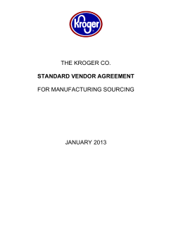 THE KROGER CO.  FOR MANUFACTURING SOURCING JANUARY 2013