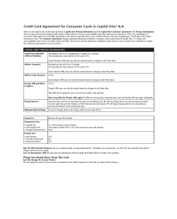 Credit Card Agreement for Consumer Cards in Capital One, N.A.