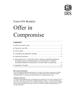 Offer in Compromise Form 656 Booklet CONTENTS