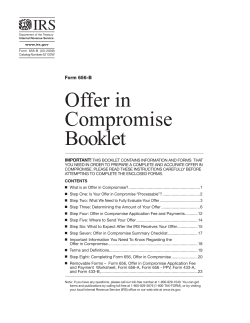 Offer in Compromise Booklet IRS