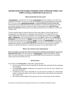 INSTRUCTIONS FOR FLORIDA SUPREME COURT APPROVED FAMILY LAW