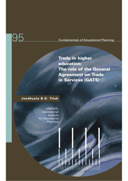 95 Trade in higher education: The role of the General