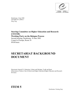 SECRETARIAT BACKGROUND DOCUMENT Steering Committee on Higher Education and Research (CD-ESR)