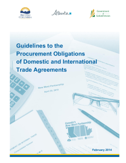 Guidelines to the Procurement Obligations of Domestic and International Trade Agreements