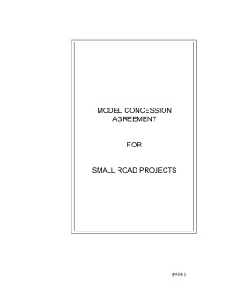 MODEL CONCESSION AGREEMENT FOR SMALL ROAD PROJECTS