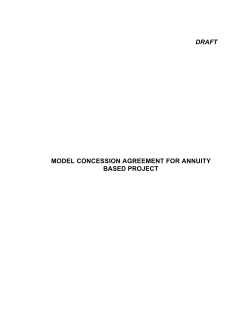 DRAFT MODEL CONCESSION AGREEMENT FOR ANNUITY BASED PROJECT