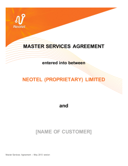 MASTER SERVICES  AGREEMENT and [NAME OF CUSTOMER]