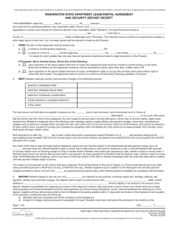 WASHINGTON STATE APARTMENT LEASE/RENTAL AGREEMENT AND SECURITY DEPOSIT RECEIPT