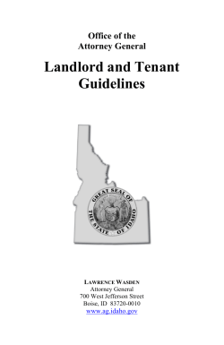 Landlord and Tenant Guidelines Office of the Attorney General