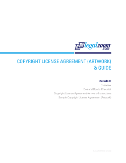 COPYRIGHT LICENSE AGREEMENT (ARTWORK) &amp; GUIDE Included: