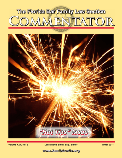 Commentator “Hot Tips” Issue The Florida Bar Family Law Section www.familylawfla.org