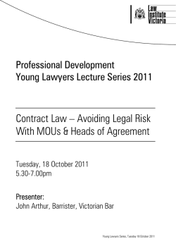 Contract Law &ndash; Avoiding Legal Risk With M Professional Development