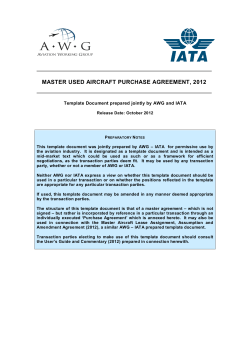 MASTER USED AIRCRAFT PURCHASE AGREEMENT, 2012