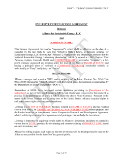 This  License  Agreement  (hereinafter  “Agreement”), ... EXCLUSIVE PATENT LICENSE AGREEMENT Between