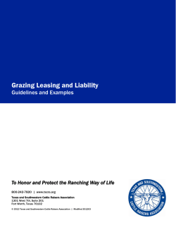 Grazing Leasing and Liability Guidelines and Examples