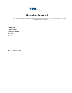 Subcontract Agreement