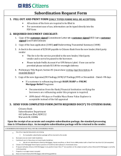 Subordination Request Form  1. FILL OUT AND PRINT FORMȋ