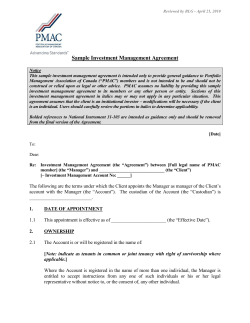 Sample Investment Management Agreement