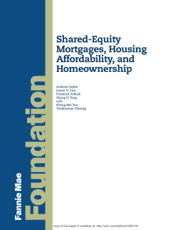 Shared-Equity Mortgages, Housing Affordability, and Homeownership