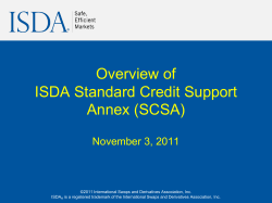 Overview of ISDA Standard Credit Support Annex (SCSA)