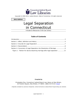 Legal Separation in Connecticut Table of Contents
