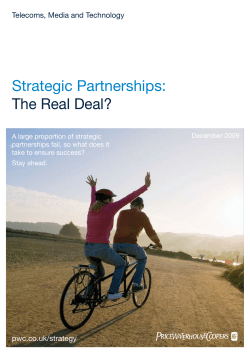 Strategic Partnerships: The Real Deal? Telecoms, Media and Technology
