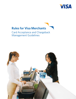 Rules for Visa Merchants Card Acceptance and Chargeback Management Guidelines