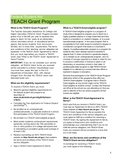 TEACH Grant Program  Federal Student Aid