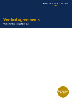 Vertical agreements Competition law 2004 Understanding competition law