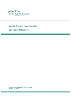 Marital Property Agreements Executive Summary  Consultation Paper No 198 (Summary)