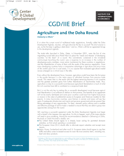 CGD/IIE Brief Agriculture and the Doha Round