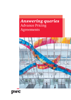Answering queries Advance Pricing Agreements 1