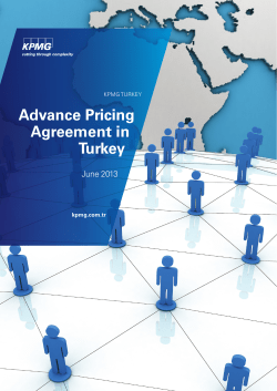 Advance Pricing Agreement in Turkey June 2013