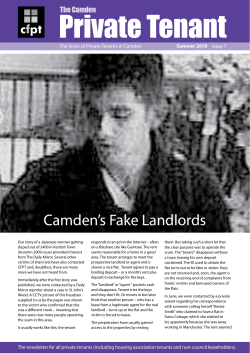 Camden’s Fake Landlords The Voice of Private Tenants in Camden Summer 2010