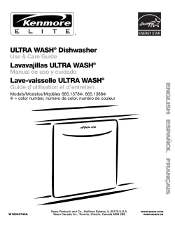 ULTRA WASH Dishwasher Lavavajillas ULTRA WASH Lave-vaisselle ULTRA WASH