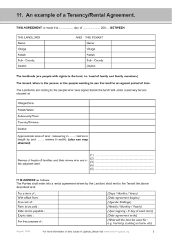 11.  An example of a Tenancy/Rental Agreement.
