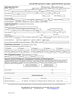 Emerald Hill Apartment Complex Application/Rental Agreement  Application Information