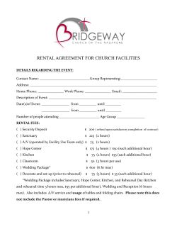 RENTAL AGREEMENT FOR CHURCH FACILITIES