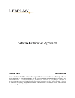 Software Distribution Agreement Document 4042B www.leaplaw.com