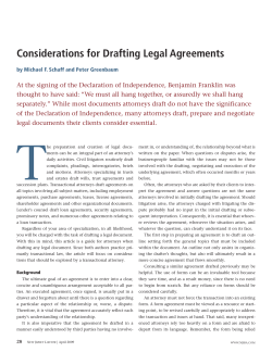 Considerations for Drafting Legal Agreements