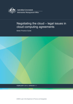 – legal issues in Negotiating the cloud cloud computing agreements Better Practice Guide