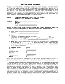 VACATION RENTAL AGREEMENT